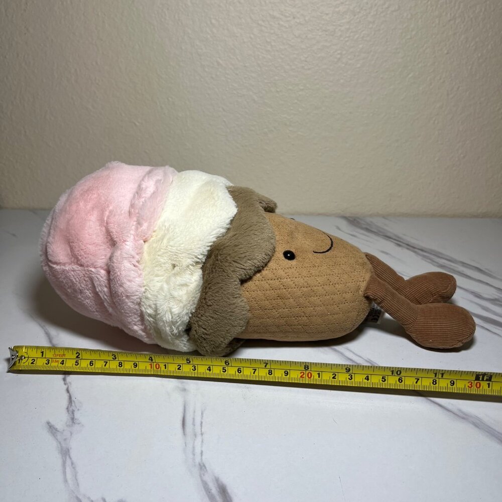 Amuseable Ice Cream Plush Toy 12” W/ Cone & Smiley Face - Picture 8 of 8